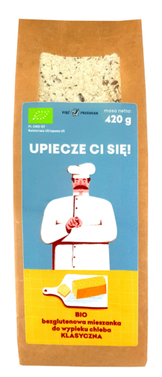 MIESZANKA DO WYPIEKU CHLEBA KLASYCZNA BEZ DODATKU CUKRÓW BEZGLUTENOWA BIO 420 g - PIĘĆ PRZEMIAN