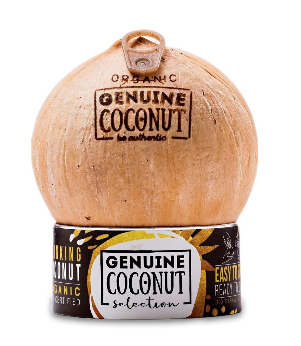 KOKOS BIO Z ZAWLECZKĄ I SŁOMKĄ (około 0,50 kg) - GENUINE COCONUT