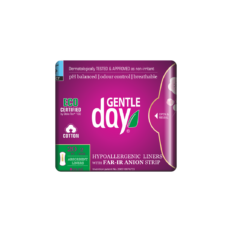 WKŁADKI HIGIENICZNE Z PASKIEM ANIONOWYM I WARSTWĄ WCHŁANIAJĄCĄ WILGOĆ 20 szt. - GENTLE DAY