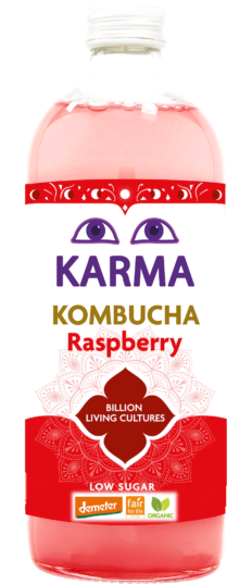 KOMBUCHA O SMAKU MALINOWYM FAIR FOR LIFE DEMETER BIO 1 L - KARMA KOMBUCHA
